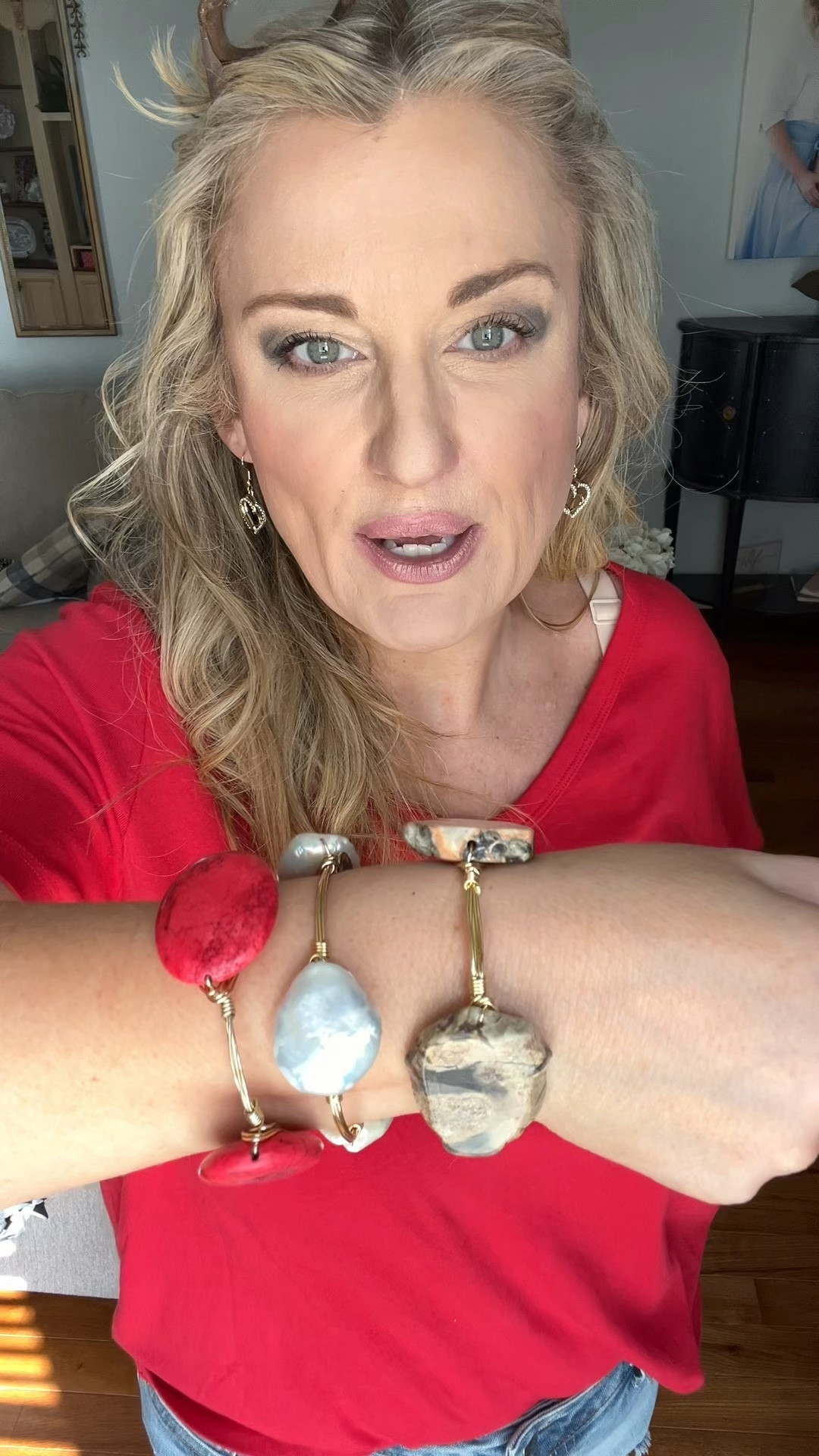 Bangle bracelet stack 

#LTKMidsize #LTKOver40 #LTKWorkwear