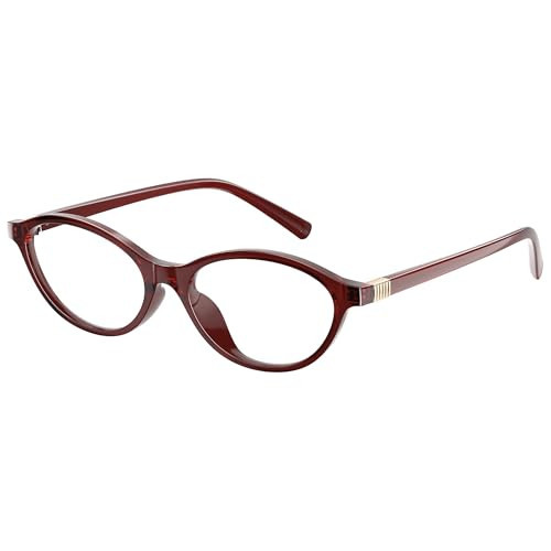 resjok Blue Light Glasses for Woman - Fashion Oval Frame Blue Light Blocking Glasses, Anti Eyestrain Eyeglasses (ClearRed) | Amazon (US)
