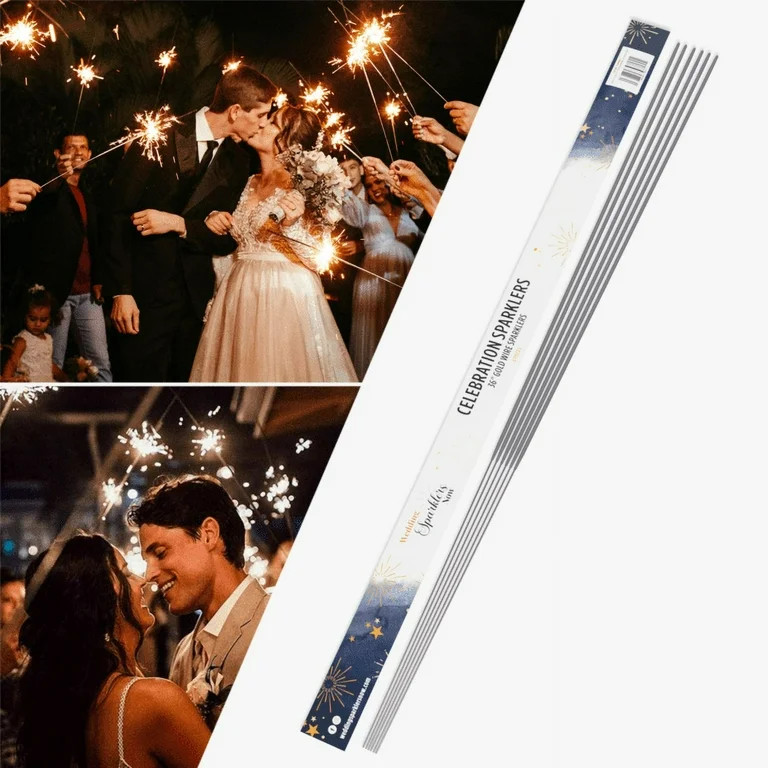 Wedding Sparklers Now Premium 36 Inches | Wedding Gold Sparklers | Pack of 60 | Walmart (US)