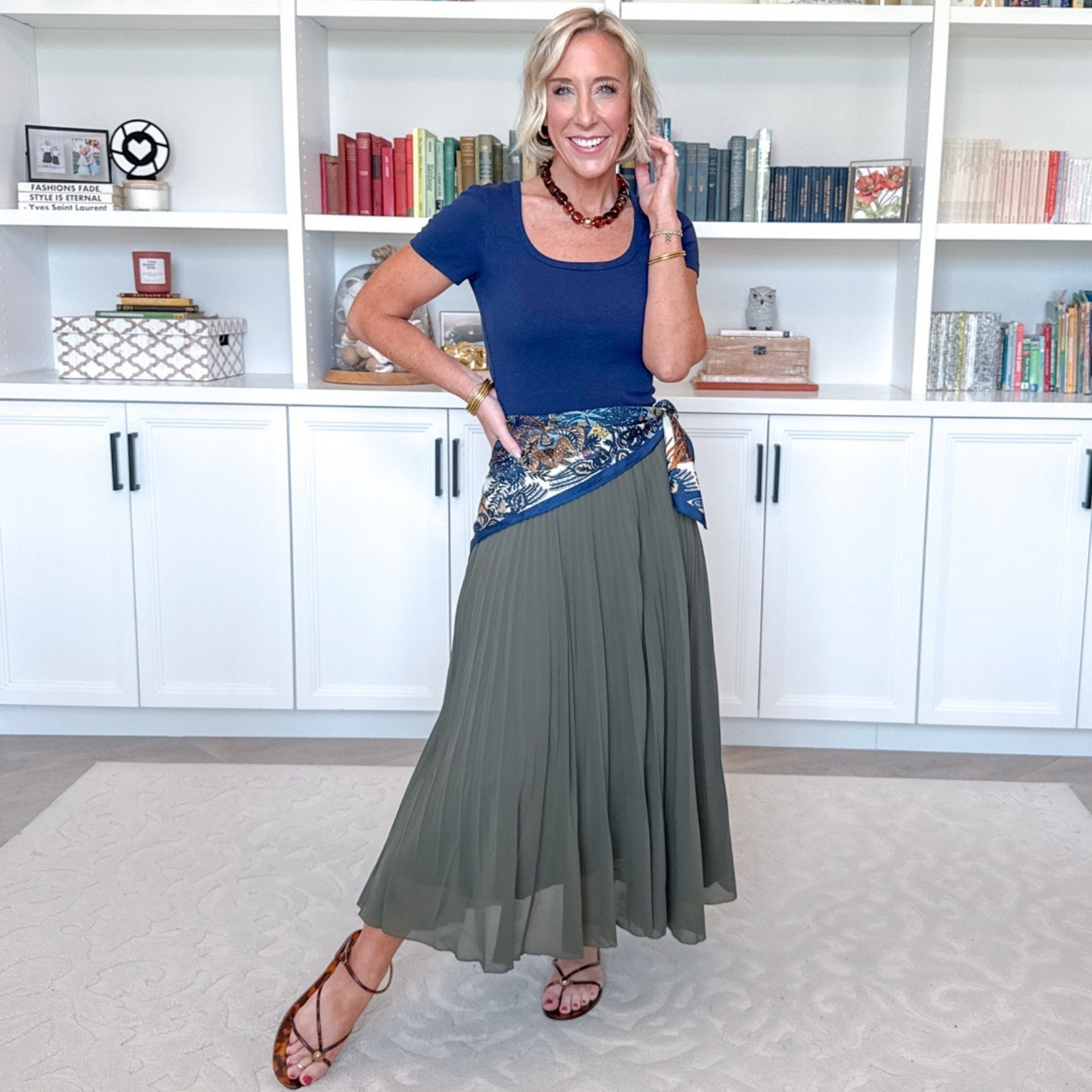 Amazon - unboxing my latest orders. Pleated Chiffon Skirt - size small. 10 colors. * Scoop Neck T-Shirt - size small. 30 colors. * Scarf - also Amazon.

#LTKSeasonal #LTKOver40 #LTKPetite