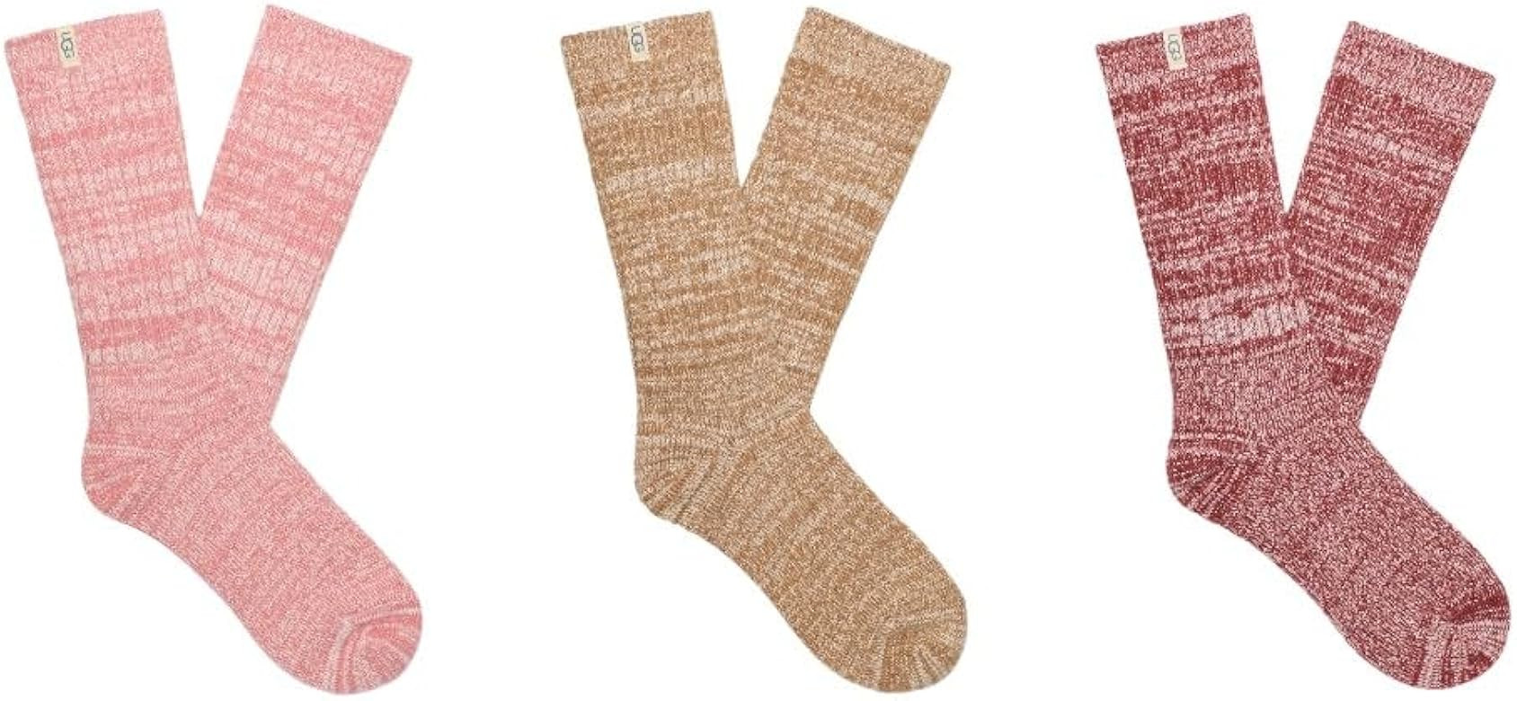 UGG Women's Rib Knit Slouchy Crew Sock 3 Pack | Amazon (US)