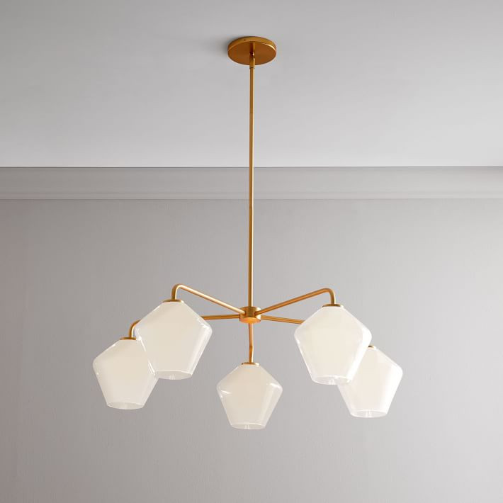 Sculptural Glass 5-Light Geo Chandelier (39") | West Elm (US)