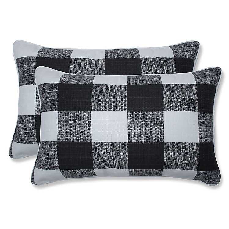 Black Buffalo Check Lumbar Pillows, Set of 2 | Kirkland's Home