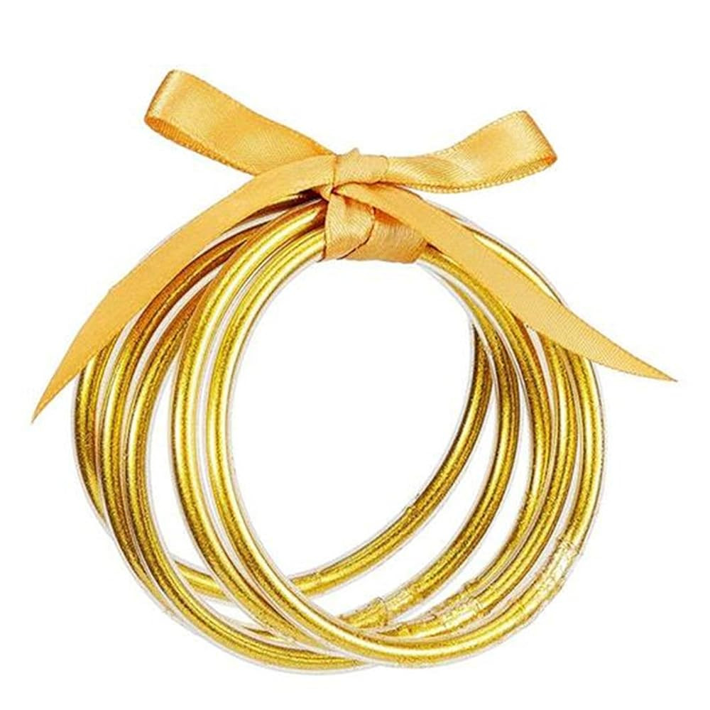 Sparkling Jelly Soft Silicone Bangle Bracelet Set for Women Stacking Geometric Round Glitter Brac... | Amazon (US)