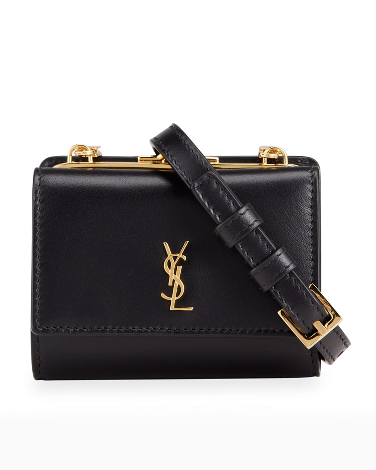 YSL Smooth Leather Clutch Belt Bag | Neiman Marcus