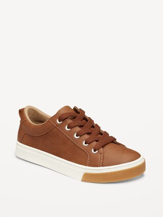 Faux-Leather Gender-Neutral Lace-Up Sneakers for Kids | Old Navy (CA)