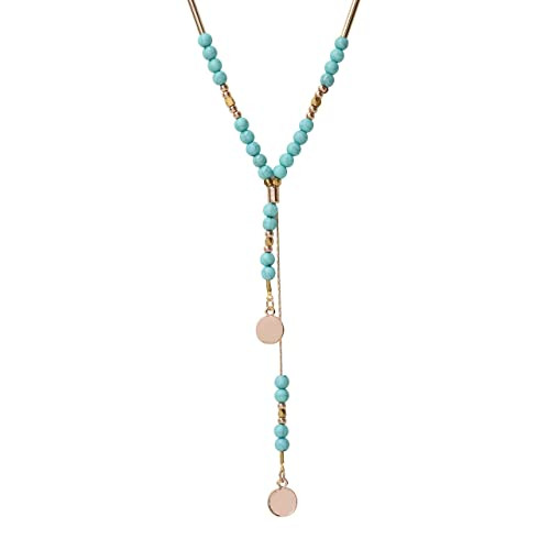 MINACHI Bohemian Created Turquoise Necklace for Women, Vintage Boho Gold Plated Chain Created Tur... | Amazon (US)