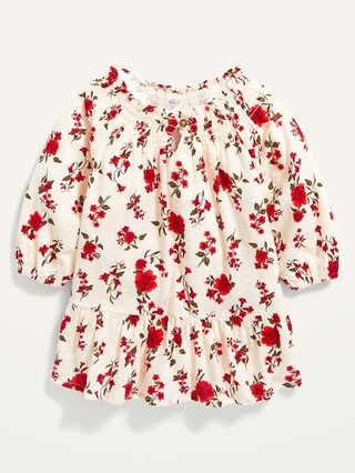 Smocked Floral-Print Clip-Dot Dress for Baby | Old Navy (US)