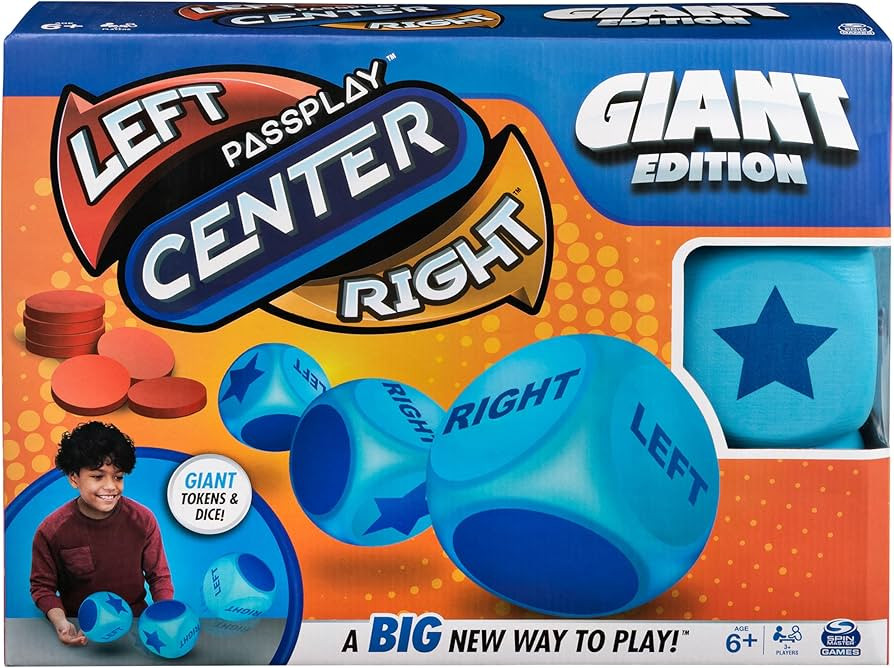 Spin Master Games, Giant Left Center Right, Classic Family Game Night Board Game, Indoor & Outsid... | Amazon (US)