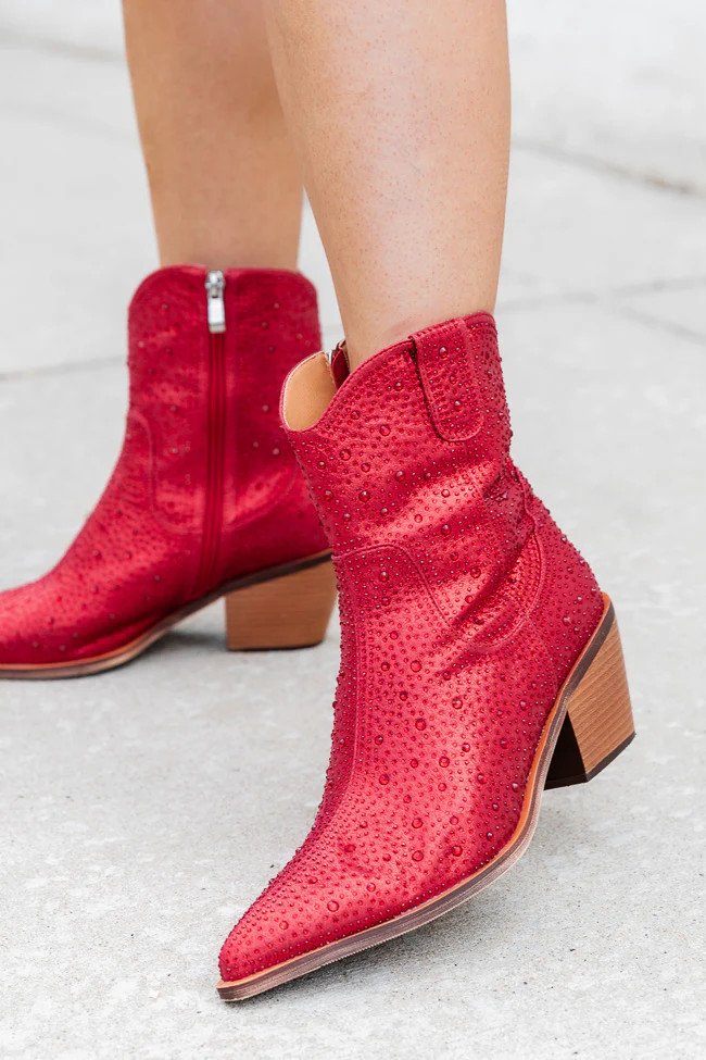 Rhegan Red Sparkle Boot | Pink Lily