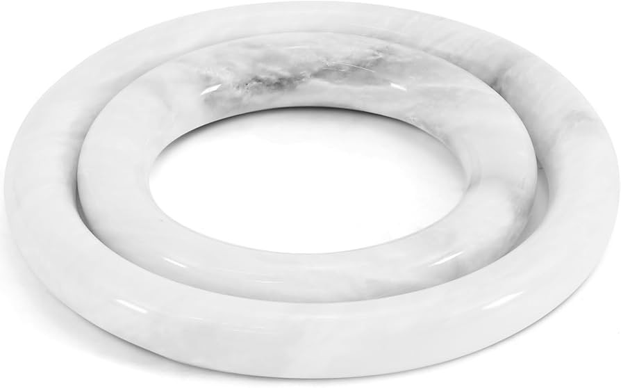 Marble Trivets for Hot Dishes Set of 2 Handmade White Trivets for Dining Table, Pot Holders for K... | Amazon (US)