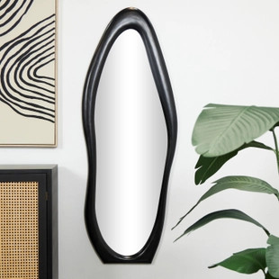 Bayberry Lane Abstract Wavy Wall Mirror, Black | Ashley