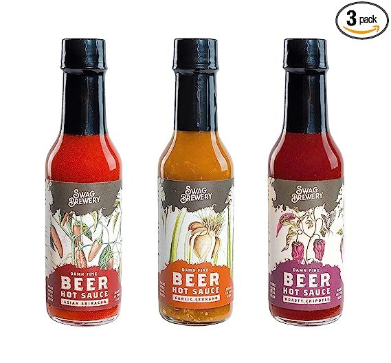 Beer-infused Hot Sauce Variety 3-pack (Includes Asian Sriracha, Garlic Serrano, & Roasty Chipotle... | Amazon (US)