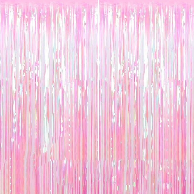 Dazzle Bright 2 Pack Backdrop Curtain, 3FT x 8FT Metallic Tinsel Foil Fringe Curtains Photo Booth... | Amazon (US)