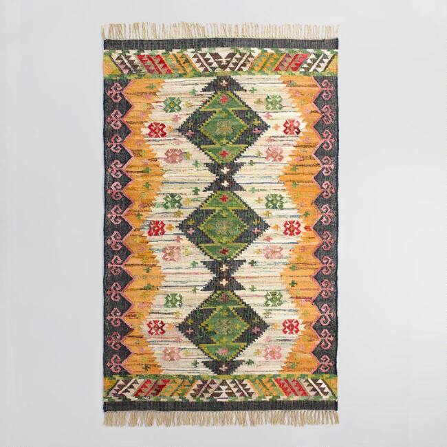 Boho Woven Cotton Kilim Alina Area Rug | World Market