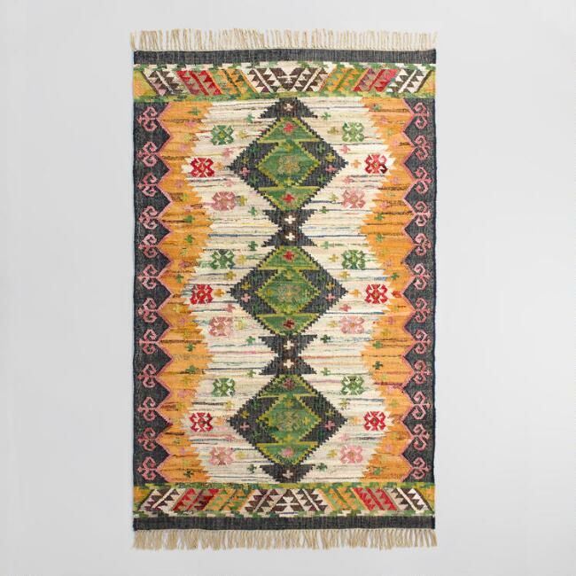 Boho Woven Cotton Kilim Alina Area Rug | World Market