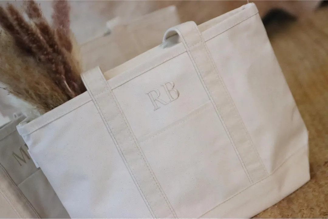 Personalized Monogram Tote Bag Zipper Top Personalized canvas Tote Bag Beach Tote Bridesmaid Bag | Etsy (US)