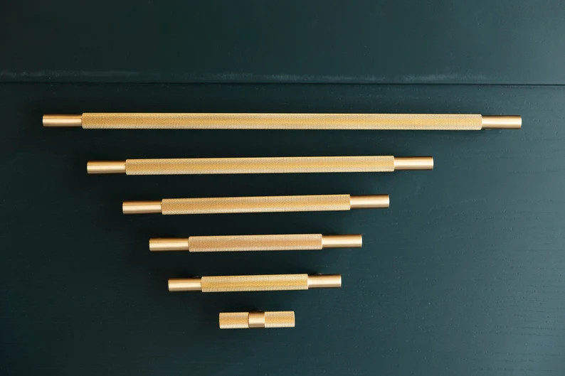 Knurled Brass Gold Handle | Kitchen Handle | Wardrobe Handle | T Bar | Etsy (US)