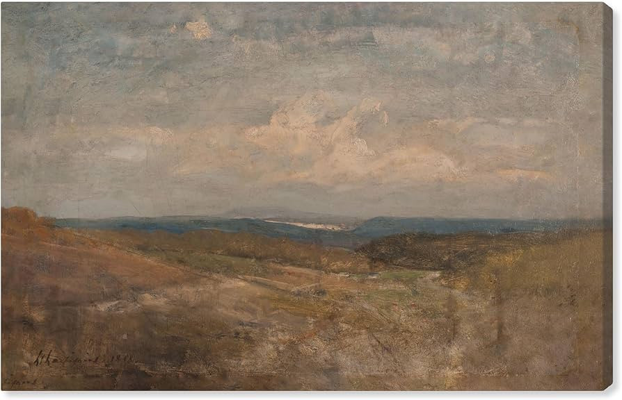 Hill Top View Canvas Vintage Landscape Art by Art Remedy, Gallery Wrapped, 45" x 30" | Amazon (US)