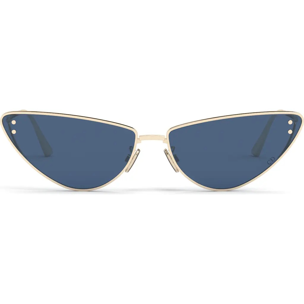 MissDior B1U 63mm Oversize Cat Eye Sunglasses in Shiny Gold Dh /Blue at Nordstrom | Nordstrom