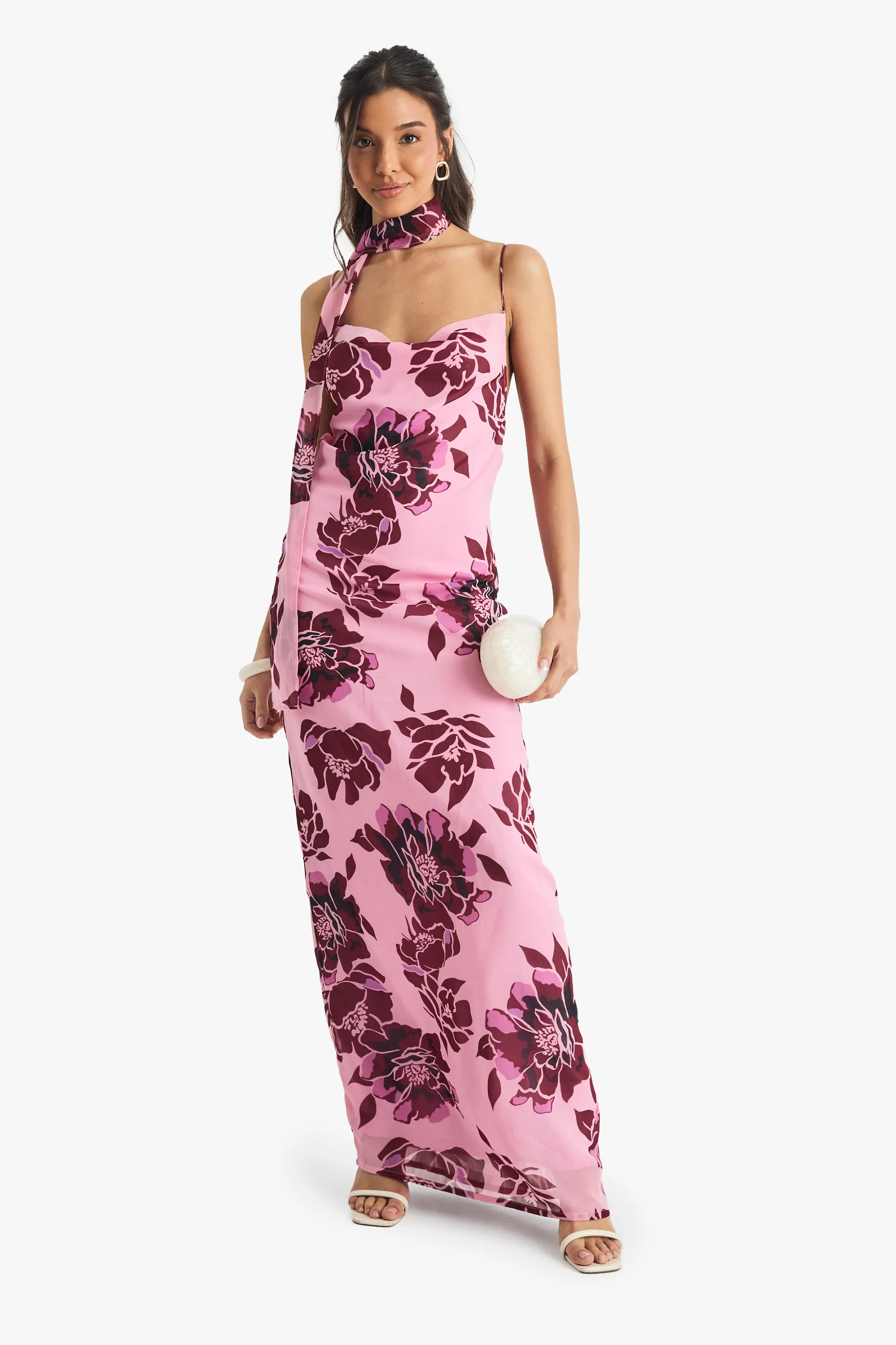 Dresses | Floral Chiffon Slip Dress with Neck Tie | boohoo | Boohoo.com (UK & IE)