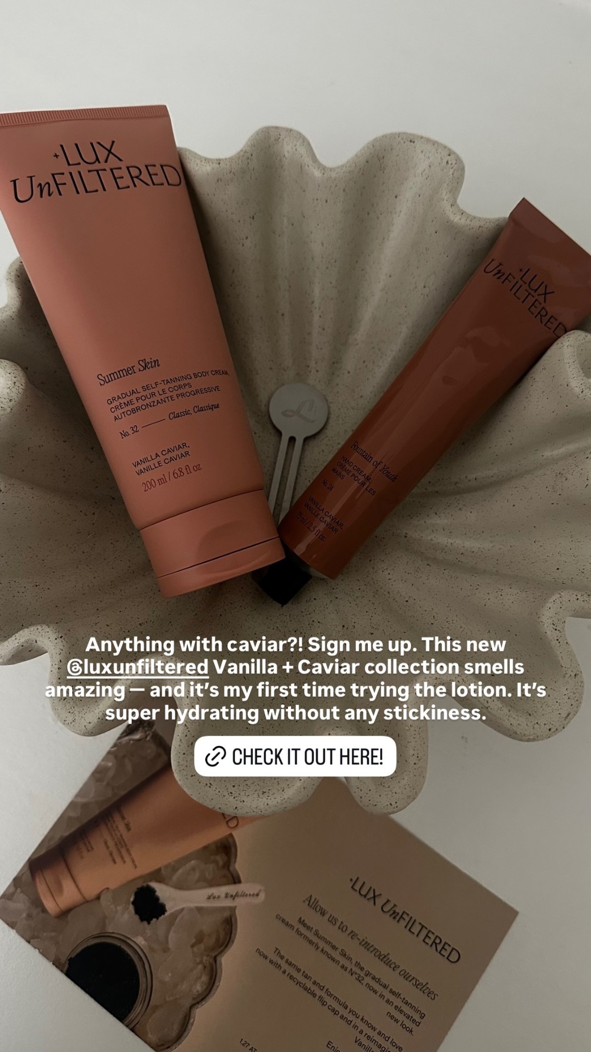 Anything with caviar?! Sign me up. This new @luxunfiltered Vanilla + Caviar collection smells amazing — and it’s my first time trying the lotion. It’s super hydrating without any stickiness.

Self tanning, body lotion, hand lotionn

#LTKBeauty #LTKselfcare