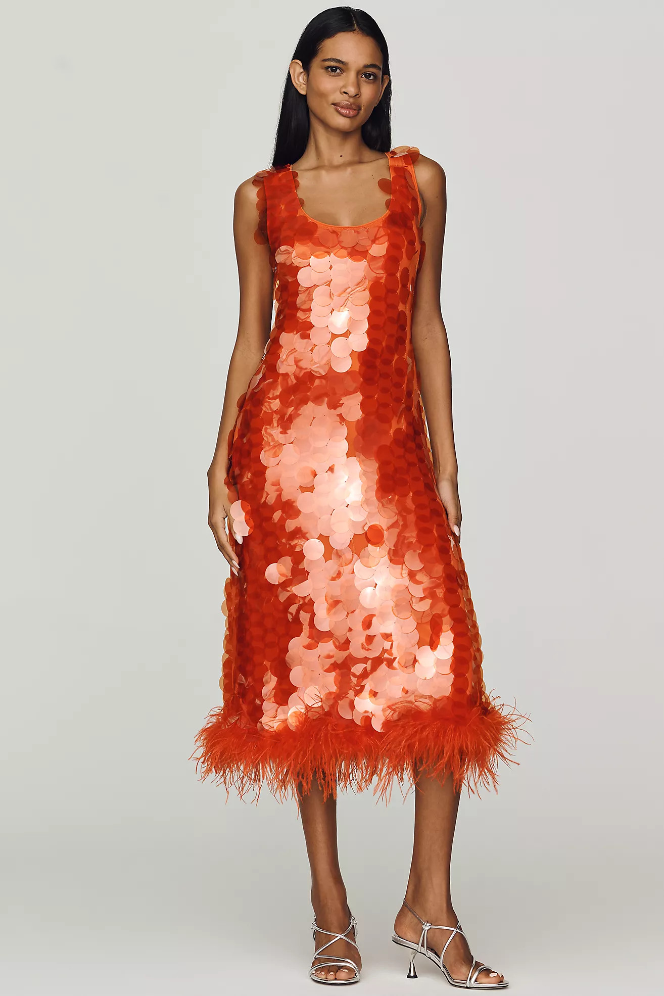 Hutch Scoop-Neck Sequin Midi Dress | Anthropologie (US)