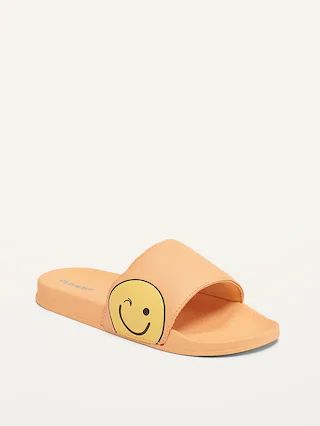 Faux-Leather Pool Slide Sandals for Girls | Old Navy (US)