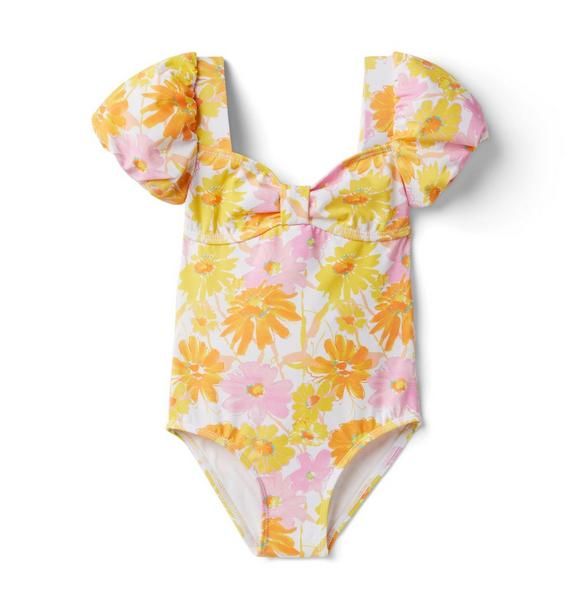 Floral Puff Sleeve Swimsuit | Janie and Jack