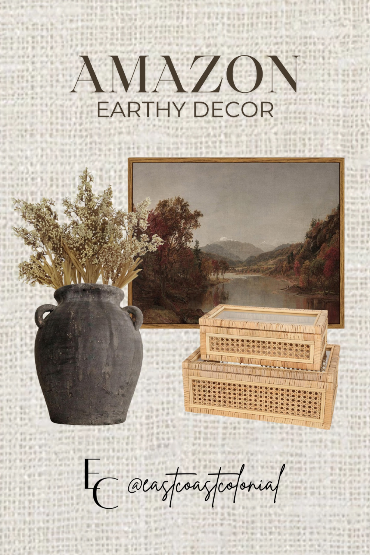 I’m loving these earthy, organic modern pieces. I own these beautiful woven decorative boxes. Verify the dimensions they are substantial size and are great for storage. This terra-cotta vase is absolutely gorgeous and I’m loving the warm neutrals in this wall art. These artificial grasses are perfect for fall.

#LTKSaleAlert #LTKHome #LTKStyleTip