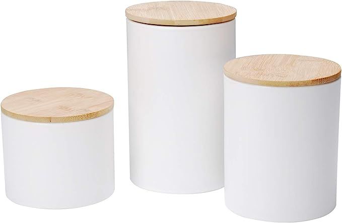 Xiteliy Ceramic Canister Set Tea Coffee Sugar Storage Pots Jars Kitchen Food Storage with Bamboo ... | Amazon (US)
