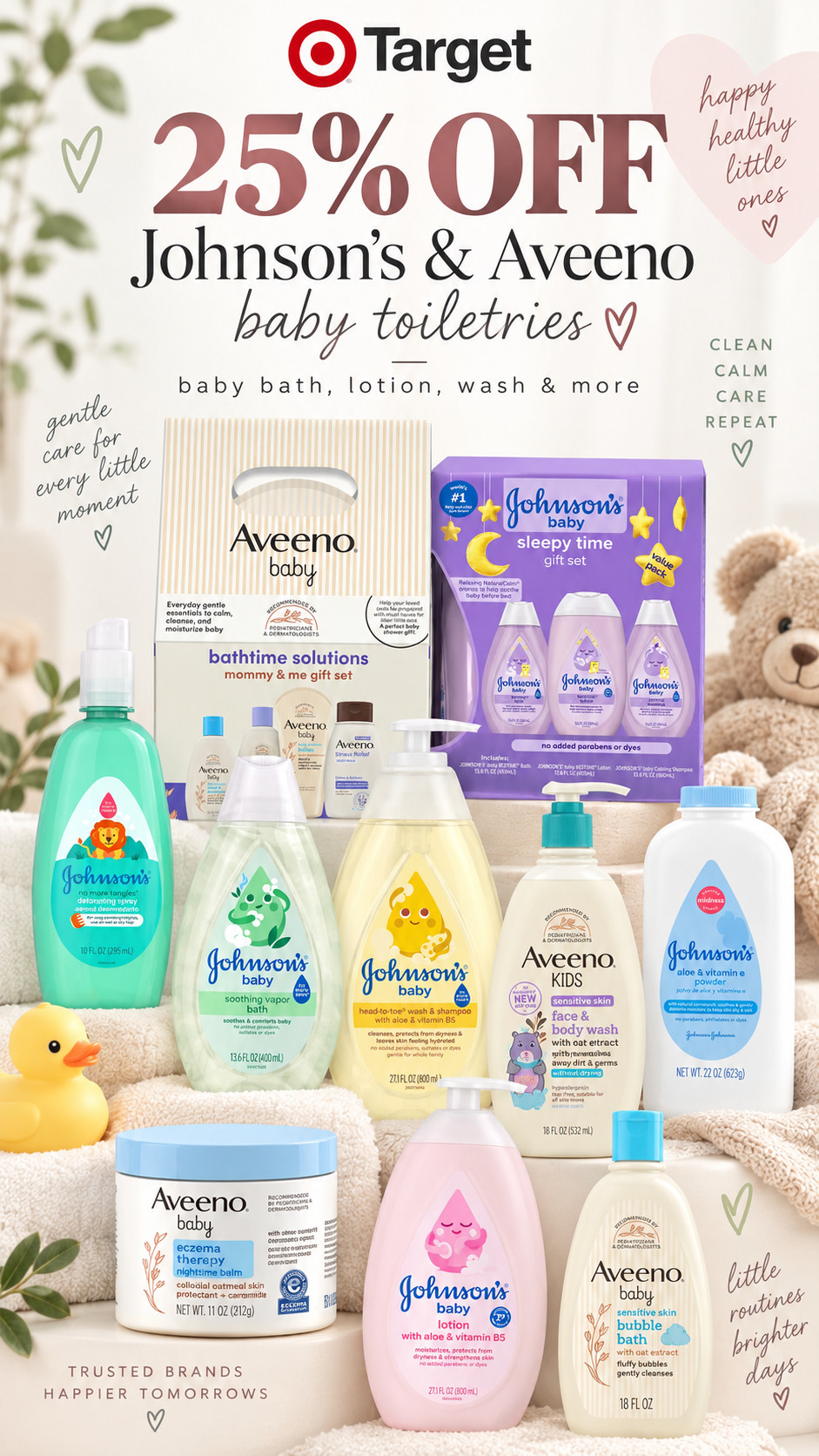 Target 25% off Johnson's & Aveeno baby toiletries 

 #LTKmomlife #LTKSaleAlert #LTKBaby