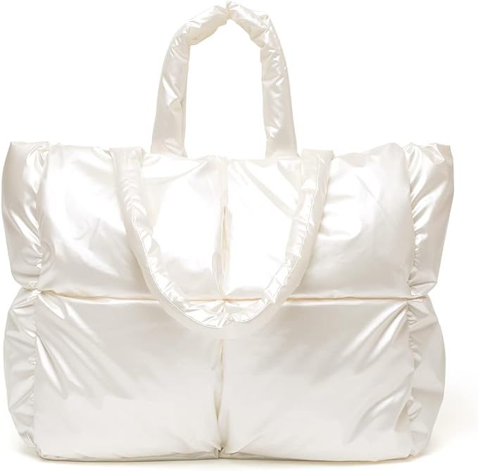DAATUANG Puffer Shoulder Bag For Women Large Puffer Tote Bag Lightweight Puffer Handbag Luxury Pu... | Amazon (US)