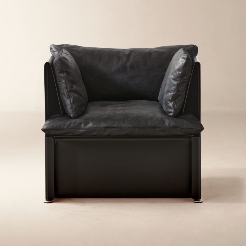 Tol Black Leather Chair | CB2 | CB2