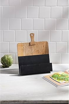 Mud Pie Wooden Cookbook Holder, Black/Brown, 13 1/2" x 11 1/4" | Amazon (US)