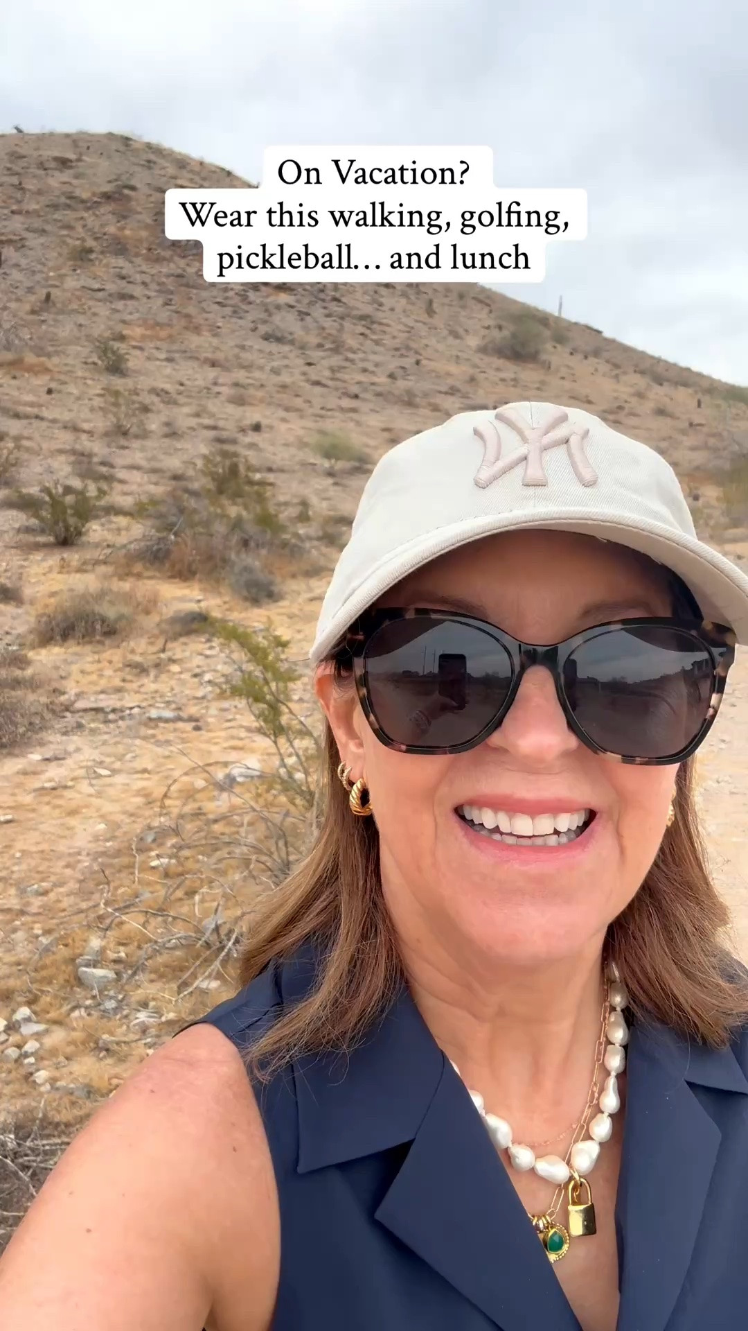 Going on vacation? This is an outfit you can wear golfing, walking with friends, pickleball, or for lunch. 

All items fit tts. I'm wearing size XS.

#LTKMothersDay #LTKOver40 #LTKTravel