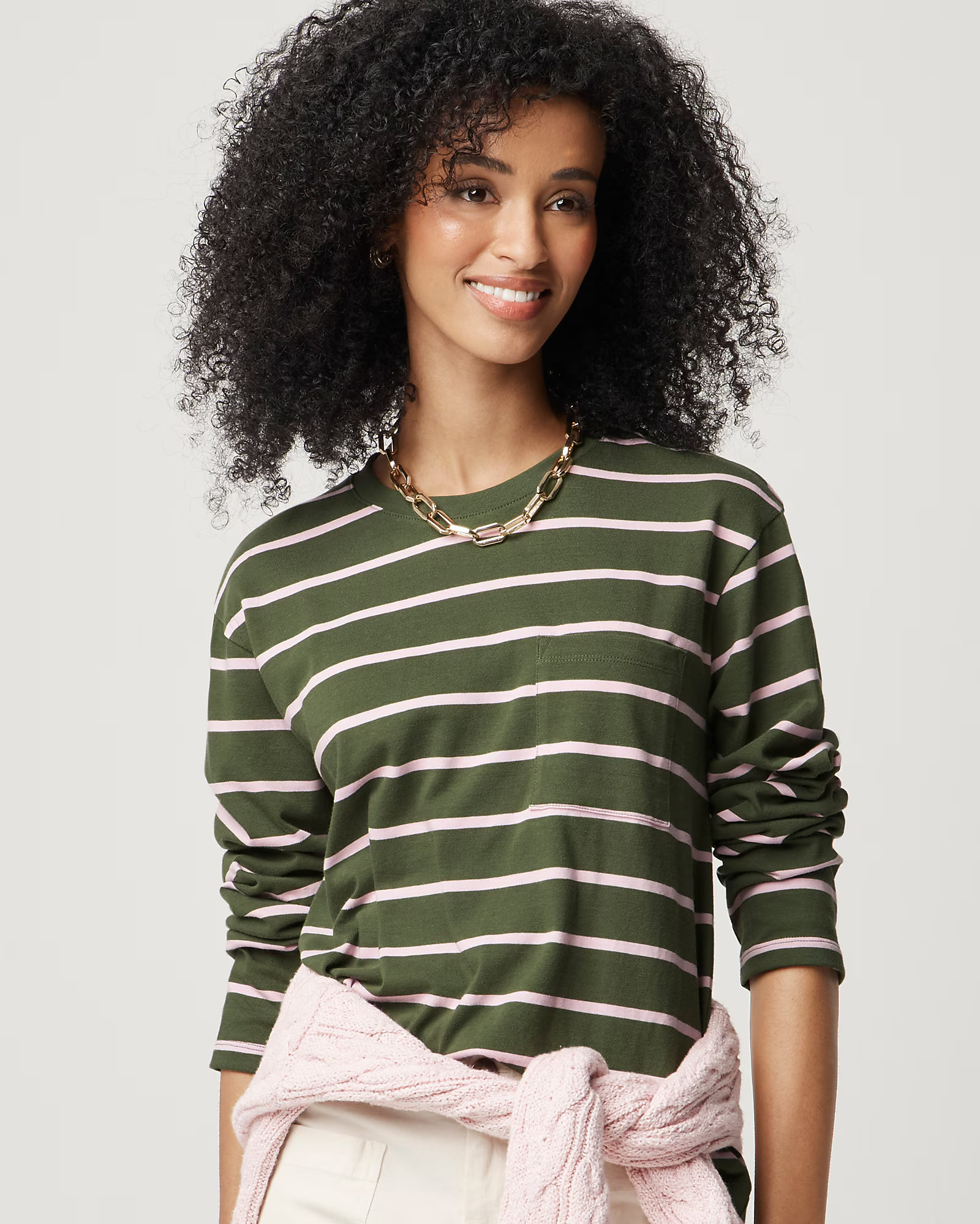 Striped long-sleeve pocket tee | J.Crew Factory
