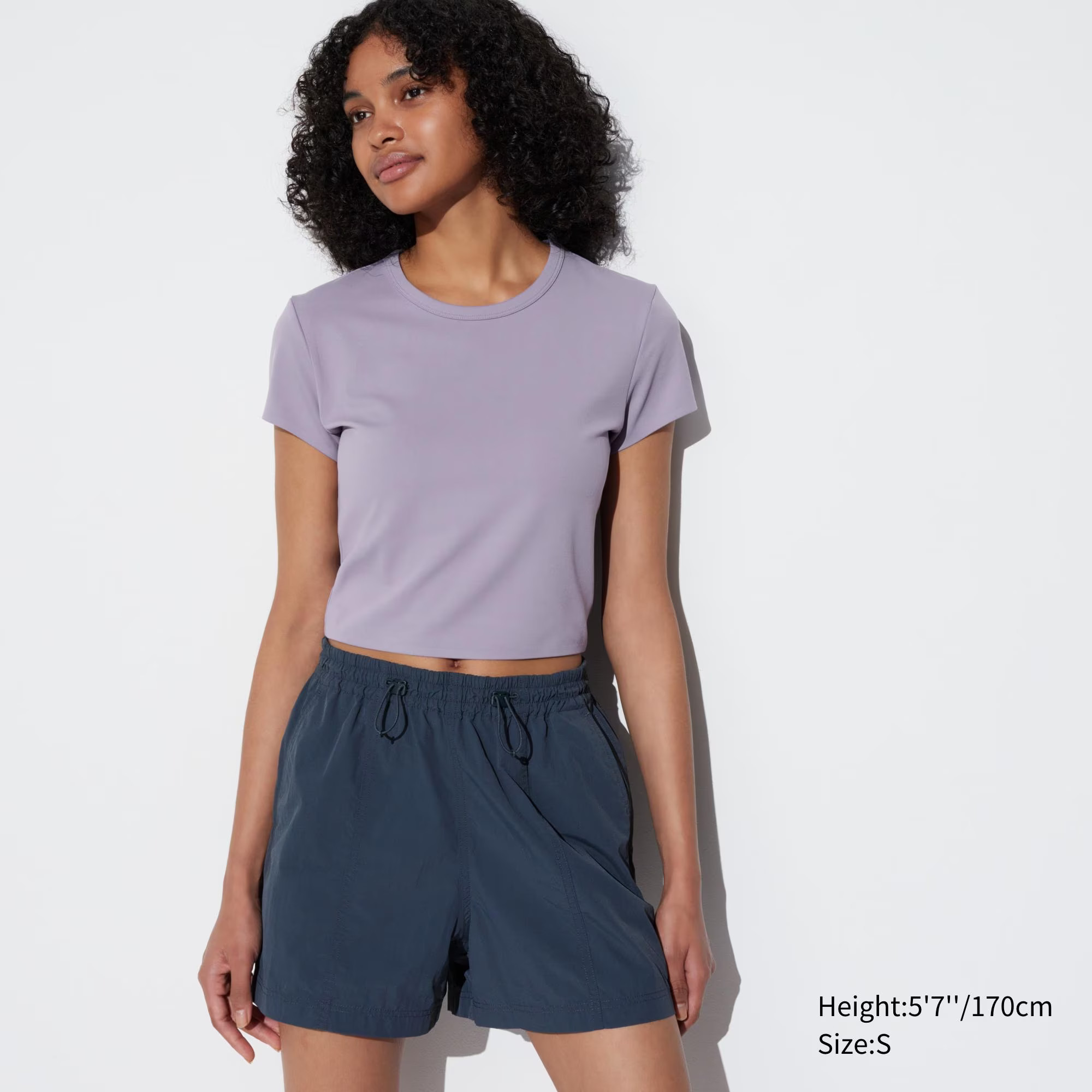 Ultra Stretch AIRism Cropped Short-Sleeve T-Shirt | UNIQLO (US)