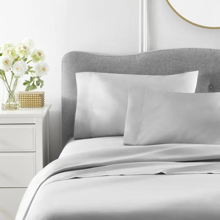 Hotel Style 6-Piece 1,000-Thread-Count Egyptian Cotton-Rich Luxury Bed Sheet Set, Queen, Platinum... | Walmart (US)