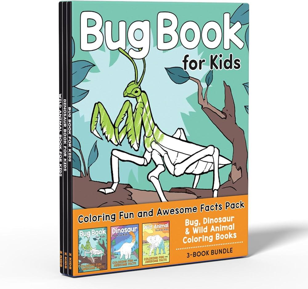 Coloring Book Box Set: 3 Books for Coloring Fun and Awesome Facts about Dinosaurs,Bugs,and Wild A... | Amazon (US)