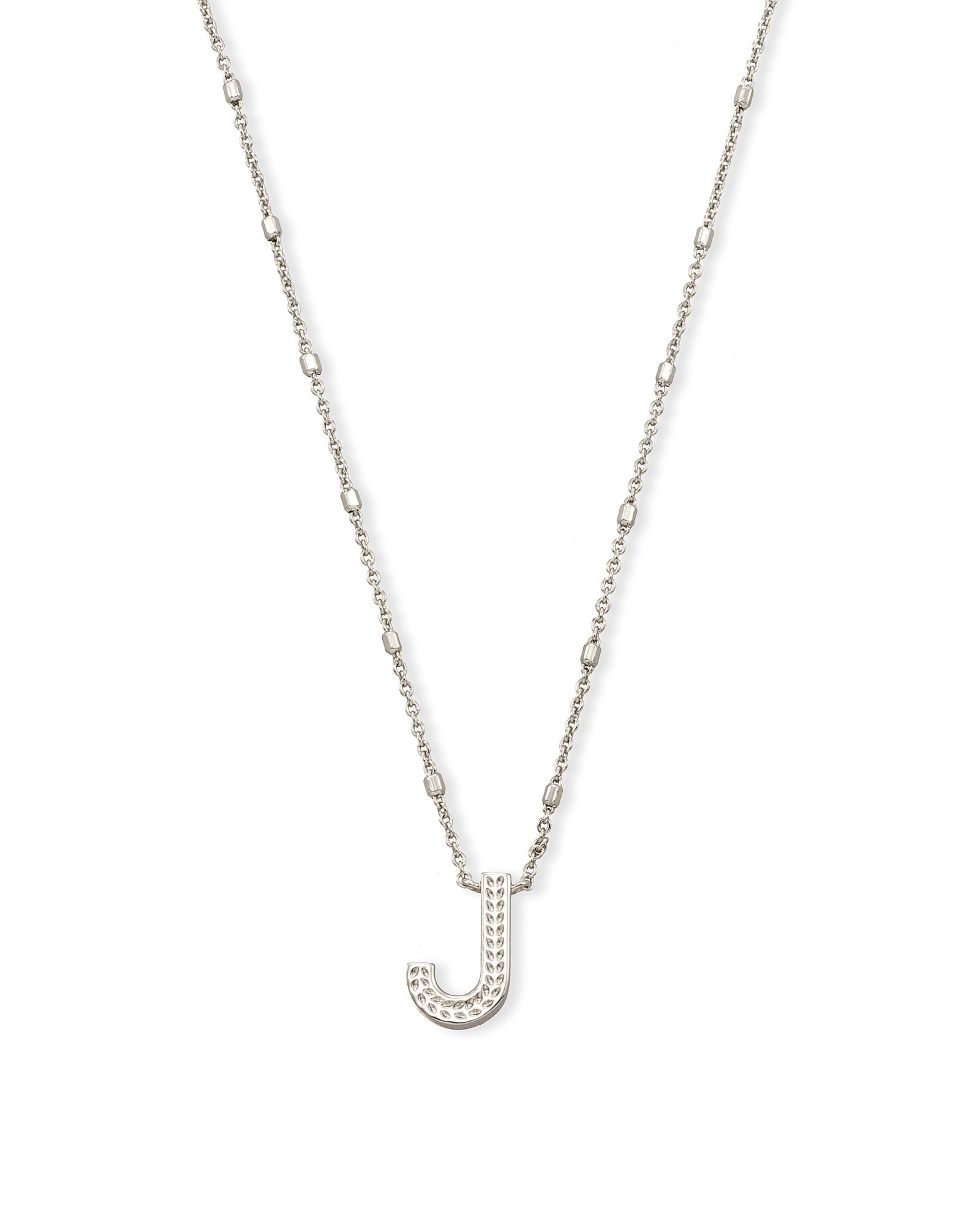 Kendra Scott Letter J Pendant Necklace in Silver | Metal | Kendra Scott