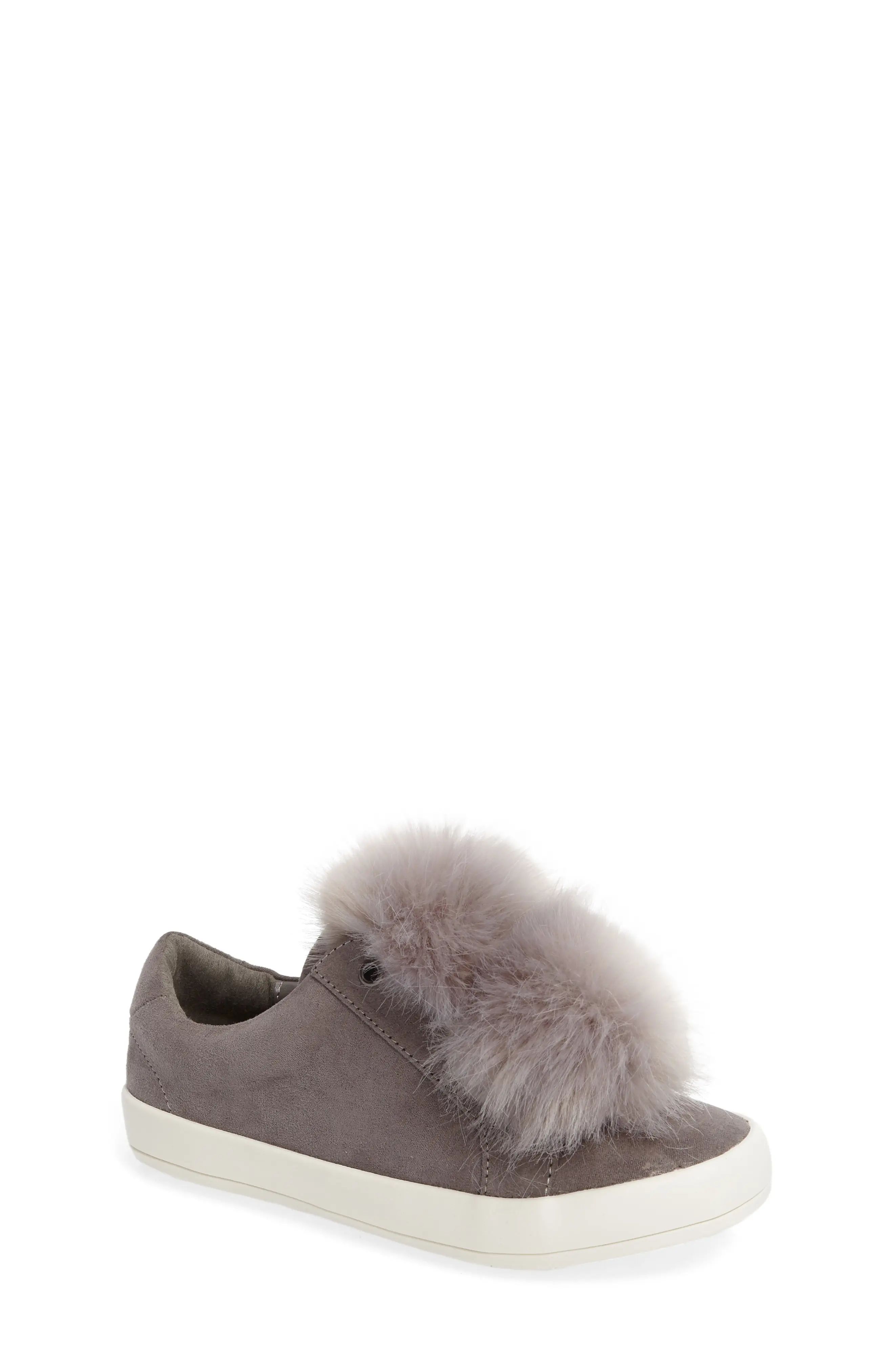 Cynthia Leya Faux Fur Pompom Slip-On Sneaker | Nordstrom