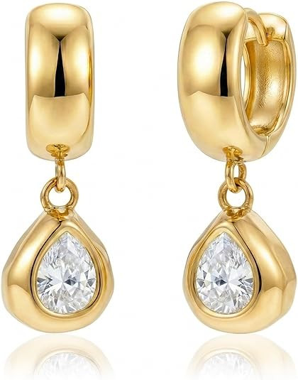 Trendy Gold Dangle Earrings for Women 14K Gold Silver Plated Chunky Drop Earring Statement Hoop H... | Amazon (US)