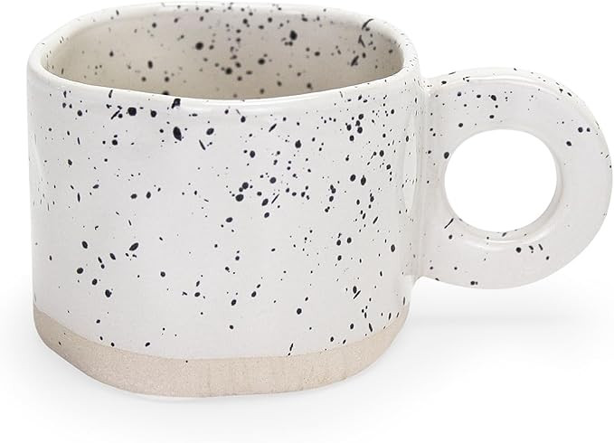 Small Ceramic Coffee Mug, 10 oz Irregular Inkjet Tea Mug with Porcelain Handle, Dishwasher&Microw... | Amazon (US)