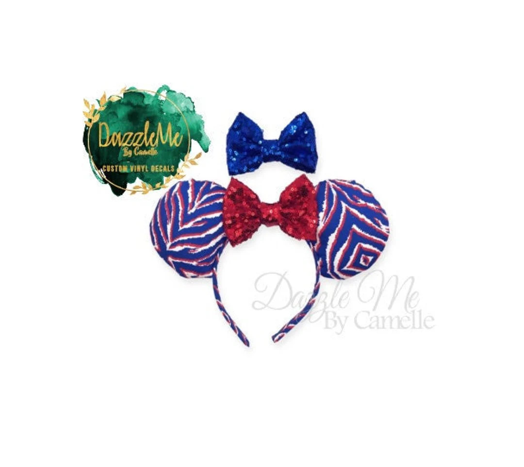 Disney Mickey Minnie Zubaz Buffalo Bills Ears | Etsy (US)