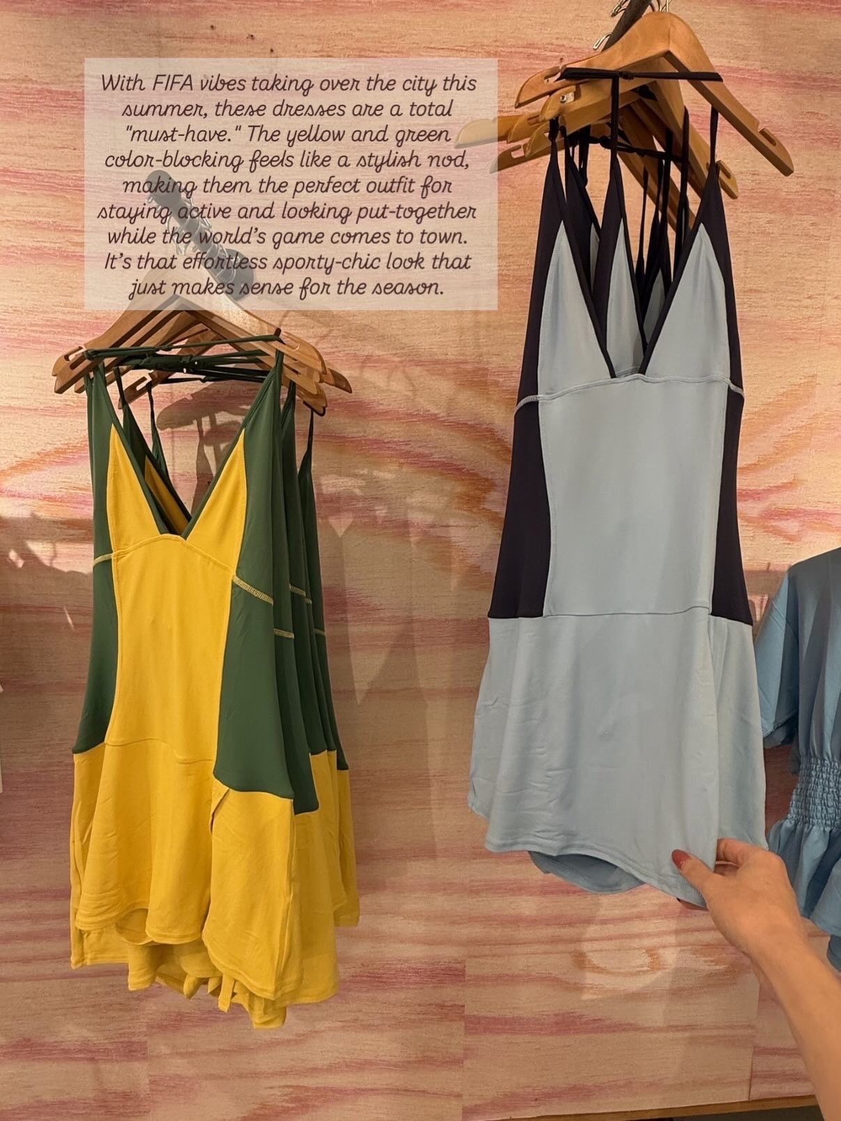 With FIFA vibes taking over the city this summer, these dresses are a total
"must-have." The yellow and green color-blocking feels like a stylish nod, making them the perfect outfit for staying active and looking put-together while the world's game comes to town.
It's that effontless sporty-chic look that just makes sense for the season.

#LTKSwim #LTKSeasonal