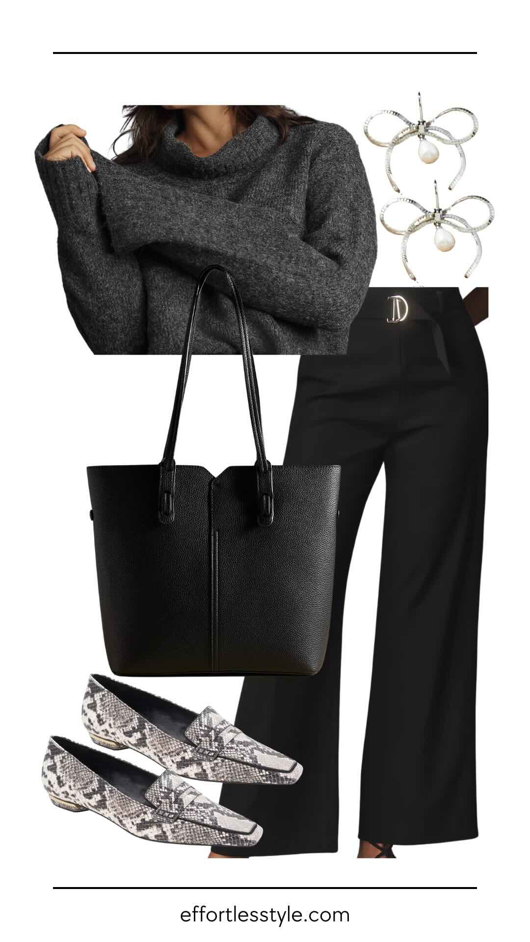 Sweater + Wide Leg Pant + Loafers

For lots more style inspiration, check out our blog: https://effortlesstyle.com/blog/

#LTKItBag #LTKStyleTip #LTKShoeCrush