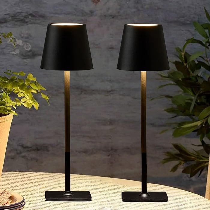 2 Pack Cordless Table Lamps-6000mAh Rechargeable Lamp,Waterproof Outdoor Table Lights for Patio|S... | Amazon (US)