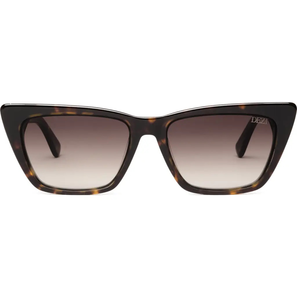 DEZI Gato 55mm Cat Eye Sunglasses in Tort /Brown Gradient at Nordstrom | Nordstrom