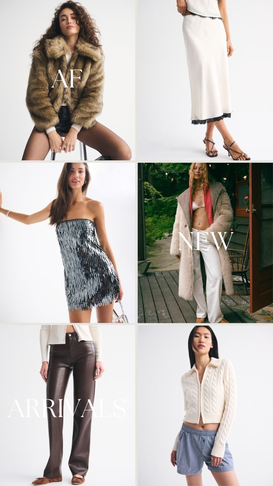 Abercrombie new arrivals / holiday outfits 
Abercrombie faux fur coat, sequin dress and lace skirt 

#LTKHoliday #LTKFindsUnder100 #LTKSeasonal